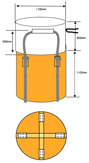 フレキシブル・コンテナバッグ・Aタイプ(300kg)図面