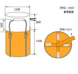 フレキシブル・コンテナバッグ・Aタイプ(300kg)図面