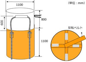 フレキシブル・コンテナバッグ・Aタイプ図面