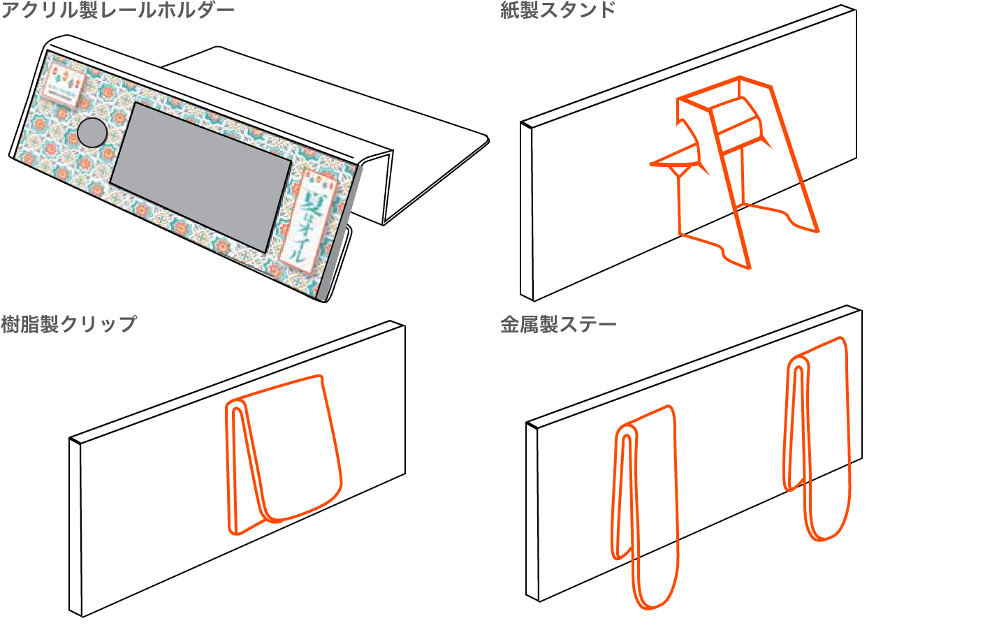 設置オプションで様々な取り付けに対応