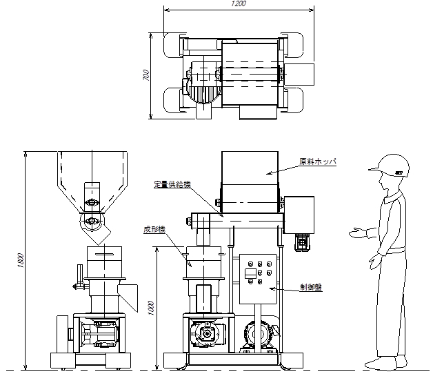 木質ペレット製造装置の図面