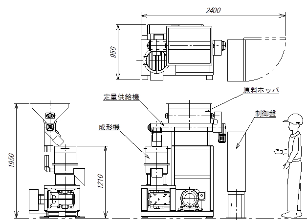 木質ペレット製造装置の図面