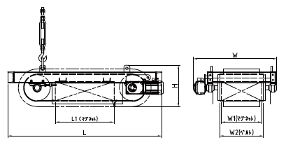 永磁式 吊下げ磁選機の図面