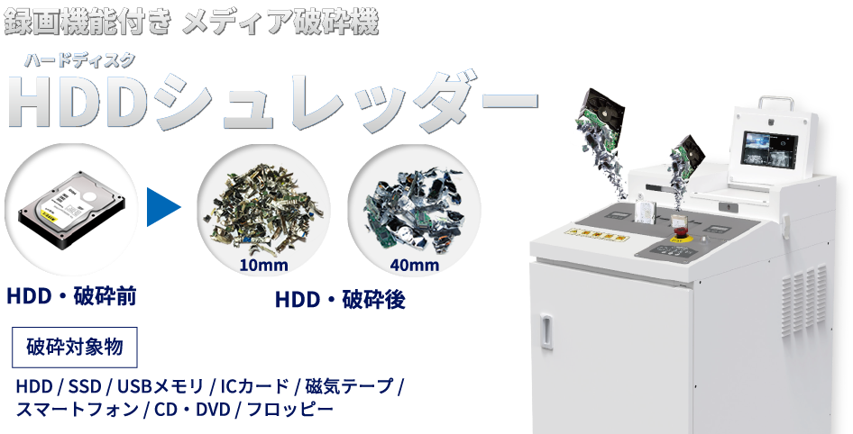 撮影機能付きメディア粉砕機 HDDシュレッダー