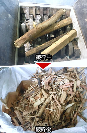 廃木材の破砕
