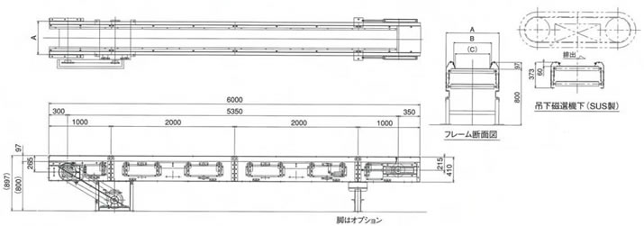 SW舟底型3点キャリアローラー式